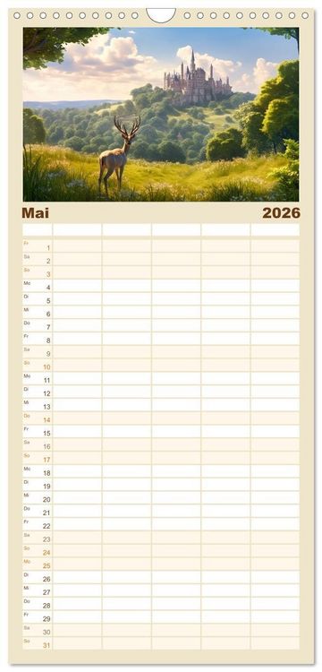 Produktbild: Familienplaner 2026 - Malerische Ritterburgen mit 5 Spalten (Wandkalender, 21 x 45 cm) CALVENDO