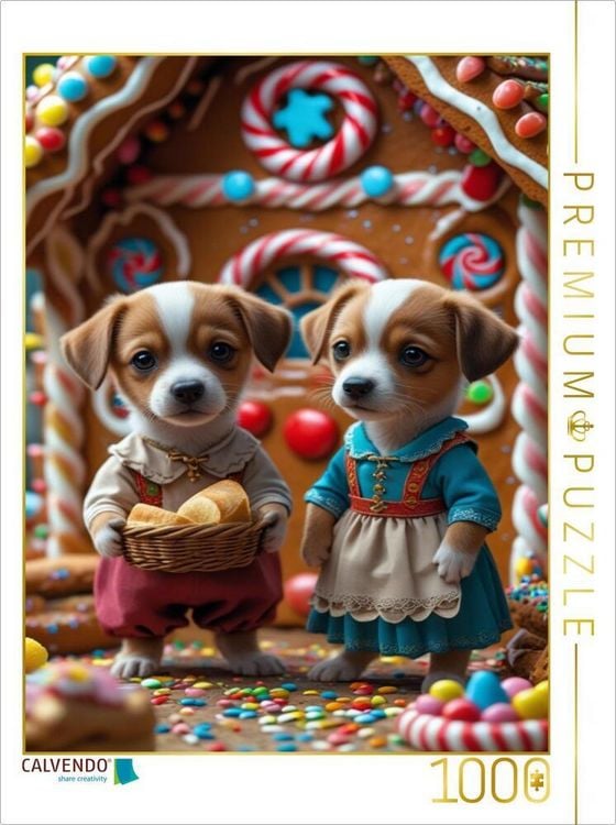 Produktbild: CALVENDO Puzzle H&auml;nsel und Gretel Hundewelpen | 1000 Teile Lege-Gr&ouml;&szlig;e 64x48cm Foto-Puzzle f&uuml;r gl&uuml;ckliche Stunden