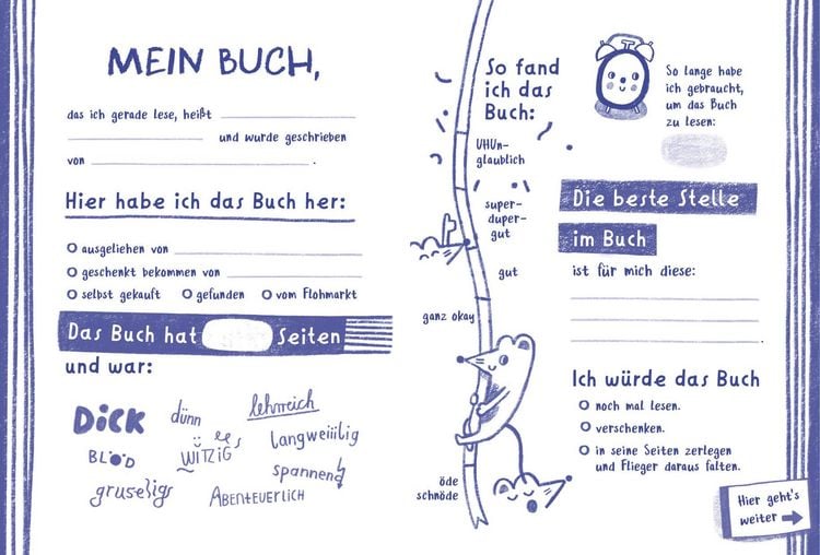 Produktbild: Das Buch-Buch - Steckbriefe f&uuml;r deine Lieblingsb&uuml;cher &ndash; witzige Foto-Challenges &ndash; alle m&ouml;glichen Sachen mit B&uuml;chern machen