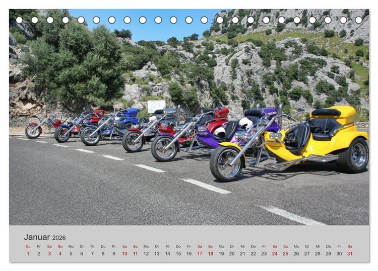 Produktbild: Trikes - Unterwegs auf drei R&auml;dern (Tischkalender 2026 DIN A5 quer), CALVENDO Monatskalender