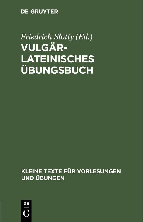 Produktbild: Vulg&auml;rlateinisches &Uuml;bungsbuch