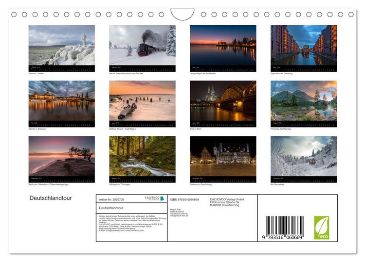 Produktbild: Deutschlandtour (Wandkalender 2026 DIN A4 quer), CALVENDO Monatskalender
