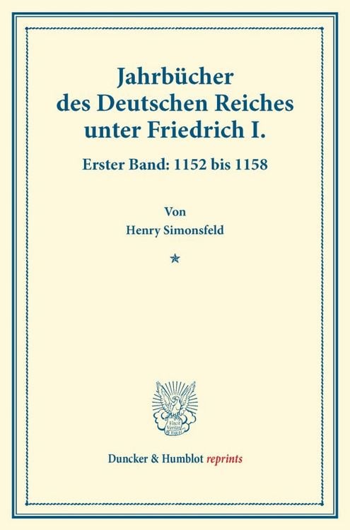 Produktbild: Jahrb&uuml;cher des Deutschen Reiches unter Friedrich I.