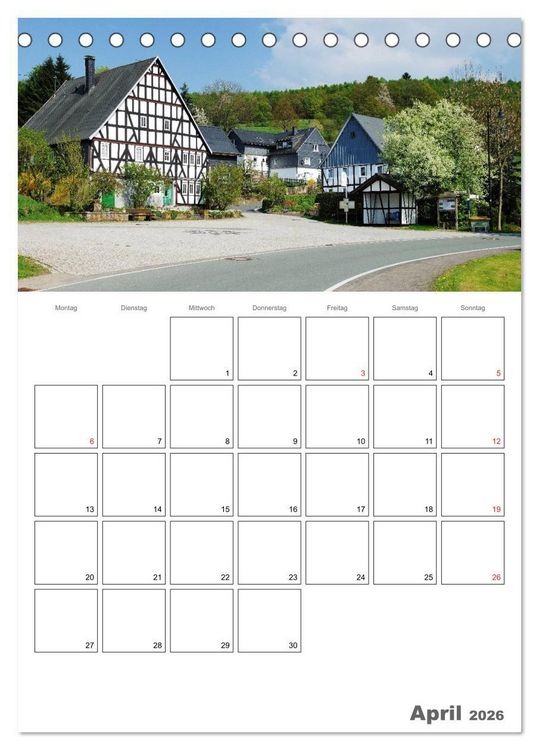 Produktbild: Das Siegerland (Tischkalender 2026 DIN A5 hoch), CALVENDO Monatskalender