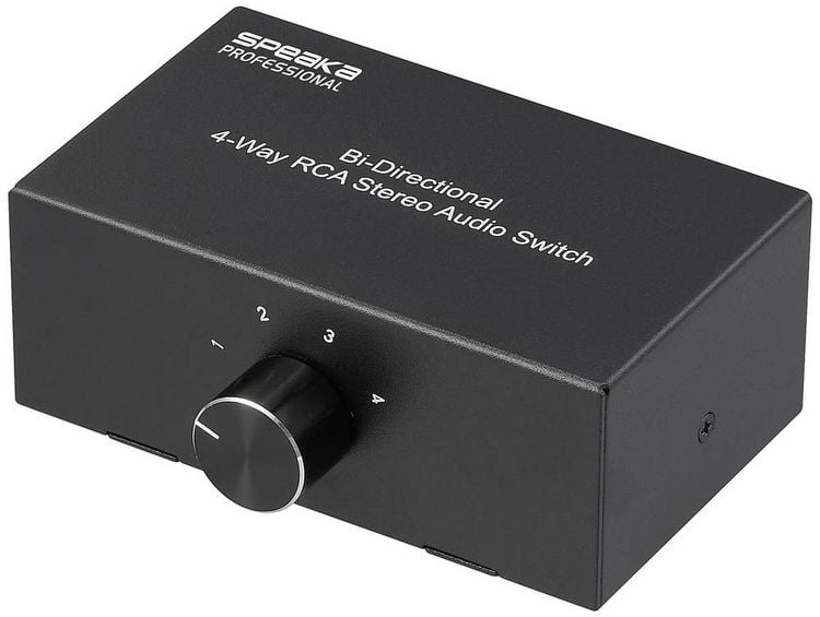 Produktbild: SpeaKa Professional SP-AS-500 4 Port Cinch-Audio-Switch Metallgeh&auml;use
