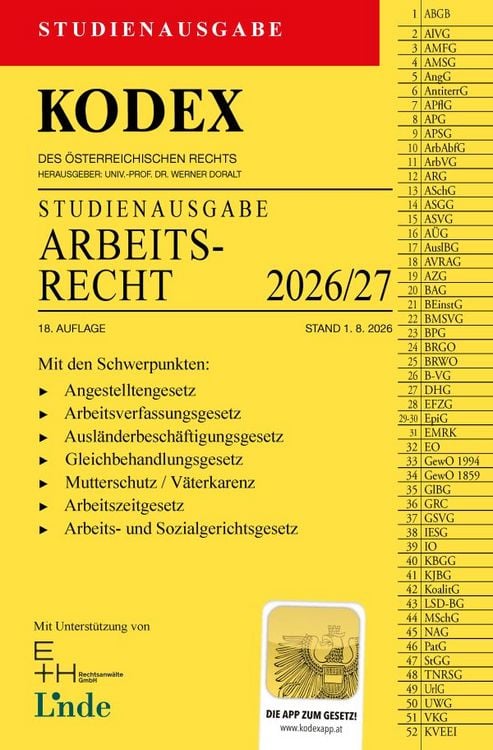 Produktbild: KODEX Studienausgabe Arbeitsrecht 2026/27