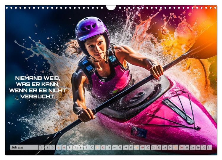 Produktbild: Kajak und Motivation (Wandkalender 2026 DIN A3 quer), CALVENDO Monatskalender