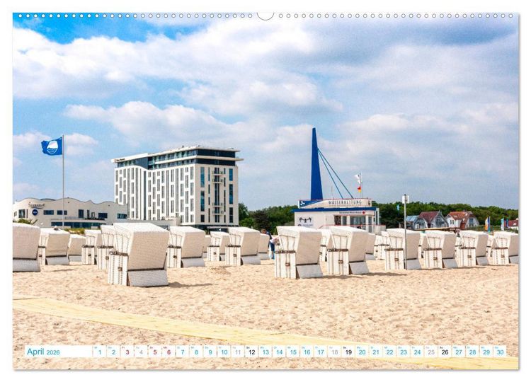 Produktbild: Warnem&uuml;nde - Sommer, Sonne und Sand im Schuh (Wandkalender 2026 DIN A2 quer), CALVENDO Monatskalender
