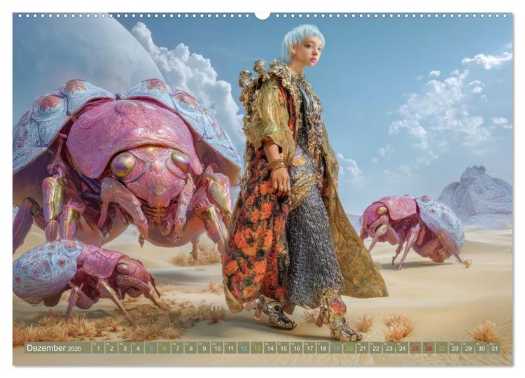 Produktbild: Insektenplanet - Surrealer Science-Fiction (Wandkalender 2026 DIN A2 quer), CALVENDO Monatskalender