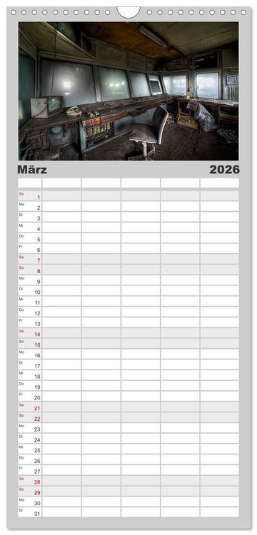 Produktbild: Familienplaner 2026 - Geheimnisvolle Orte - Lost Places mit 5 Spalten (Wandkalender, 21 x 45 cm) CALVENDO