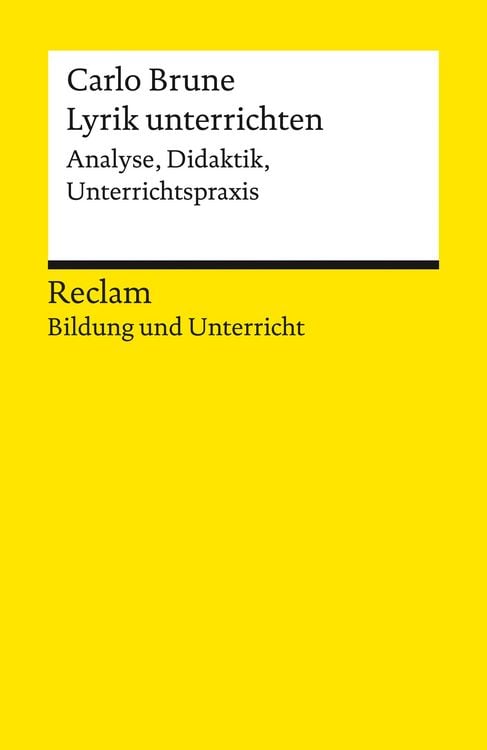 Produktbild: Lyrik unterrichten. Analyse, Didaktik, Unterrichtspraxis