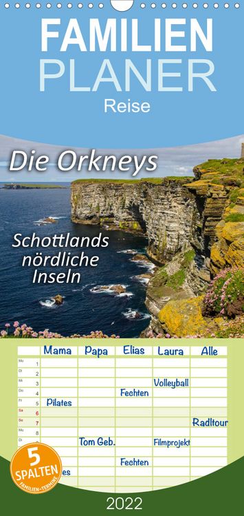 Produktbild: Familienplaner Die Orkneys - Schottlands n&ouml;rdliche Inseln (Wandkalender 2022 , 21 cm x 45 cm, hoch)