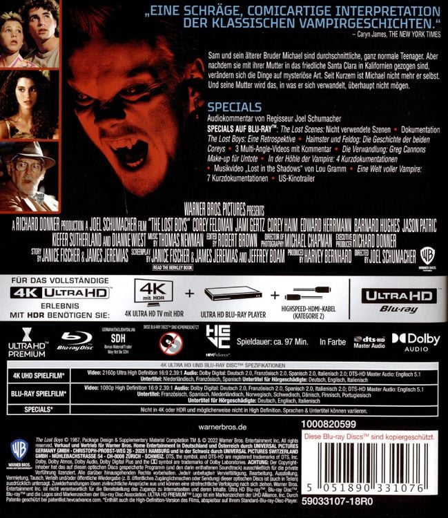 Produktbild: The Lost Boys (+ Blu-ray)