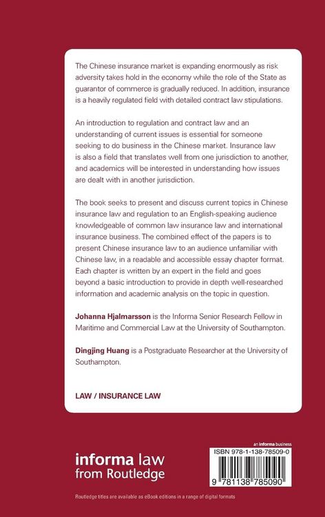 Produktbild: Insurance Law in China