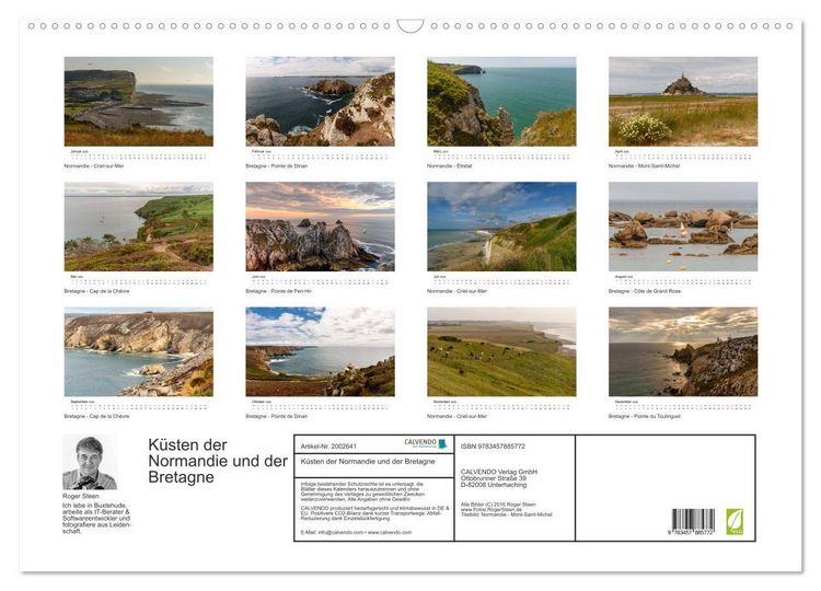 Produktbild: K&uuml;sten der Normandie und der Bretagne (Wandkalender 2026 DIN A2 quer), CALVENDO Monatskalender