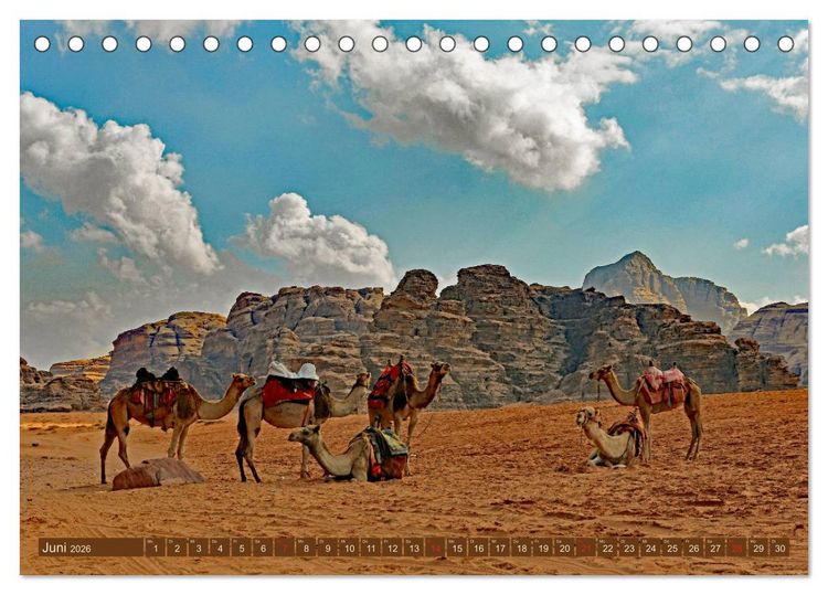 Produktbild: Die W&uuml;ste Wadi Rum (Tischkalender 2026 DIN A5 quer), CALVENDO Monatskalender