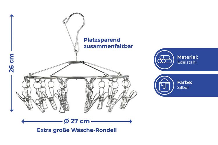Produktbild: W&auml;sche-Rondell Edelstahl, W&auml;schetrockner