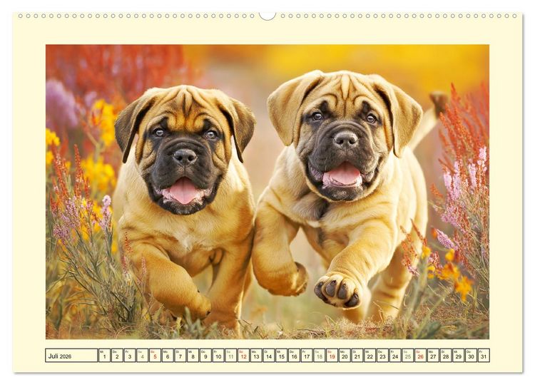 Produktbild: Bullmastiff im Portr&auml;t. Kraftvolle Hunde mit sanftem Wesen (Wandkalender 2026 DIN A2 quer), CALVENDO Monatskalender