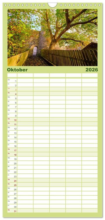 Produktbild: Familienplaner 2026 - Ein Blick auf Herbstein mit 5 Spalten (Wandkalender, 21 x 45 cm) CALVENDO