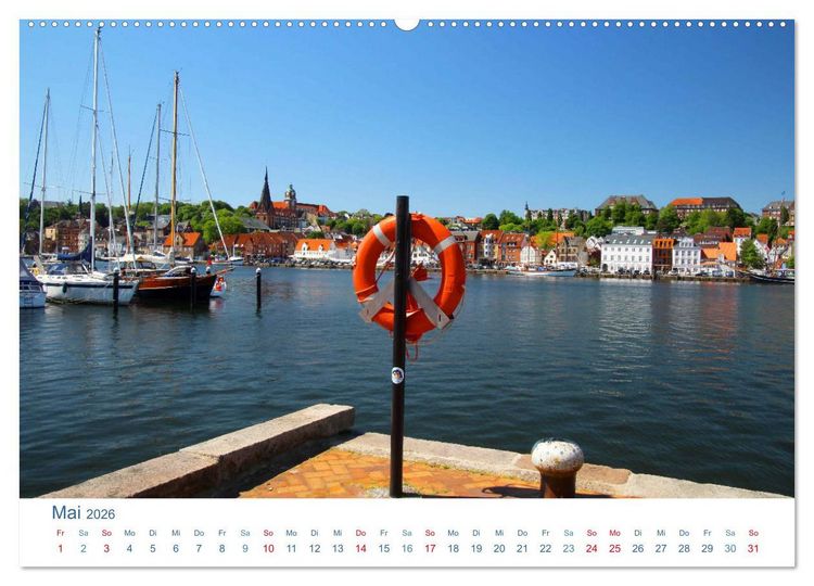 Produktbild: Flensburg 2026. Impressionen rund um den Hafen (hochwertiger Premium Wandkalender 2026 DIN A2 quer), Kunstdruck in Hochglanz