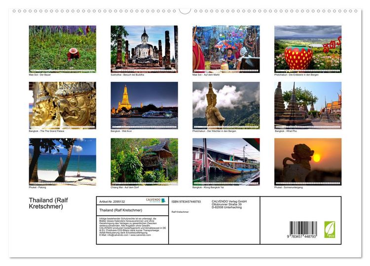 Produktbild: Thailand (Ralf Kretschmer) (hochwertiger Premium Wandkalender 2026 DIN A2 quer), Kunstdruck in Hochglanz