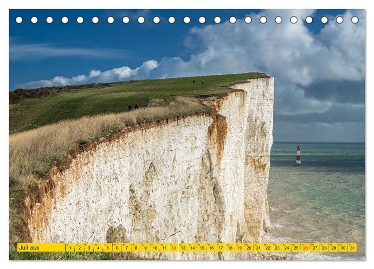 Produktbild: Seven Sisters - Gro&szlig;britanniens h&ouml;chste Kreidefelsen (Tischkalender 2026 DIN A5 quer), CALVENDO Monatskalender