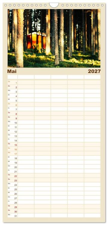 Produktbild: Familienplaner 2027 - Finnlands raue Sch&ouml;nheit mit 5 Spalten (Wandkalender, 21 x 45 cm) CALVENDO