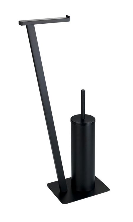 Produktbild: Stand WC-Garnitur Mod. Lirio Schwarz matt, mit viereckiger Bodenplatte