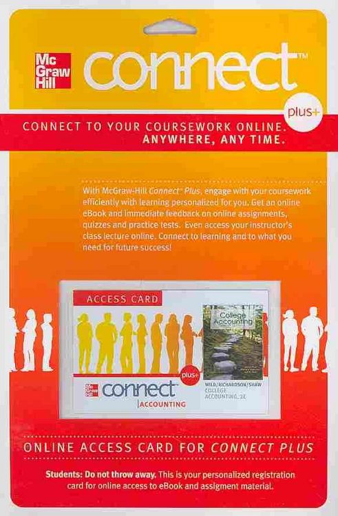 Produktbild: Wild College Accounting Connect Plus Access Code Card