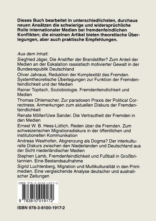 Produktbild: Medien und Fremdenfeindlichkeit
