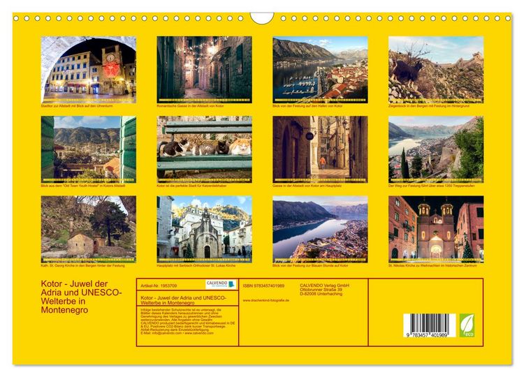 Produktbild: Kotor - Juwel der Adria und UNESCO-Welterbe in Montenegro (Wandkalender 2026 DIN A3 quer), CALVENDO Monatskalender