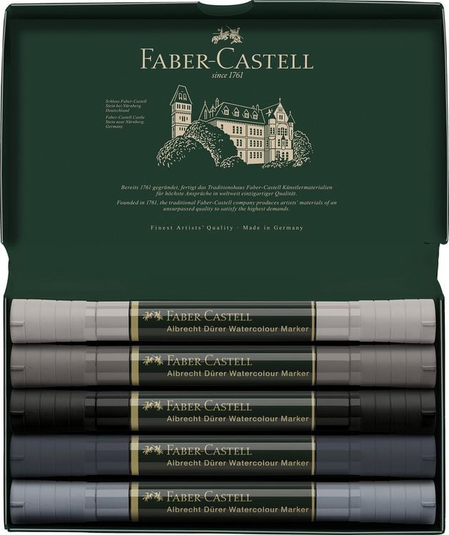 Produktbild: Faber-Castell Aquarellmarker Albrecht D&uuml;rer, 5er Set, Graut&ouml;ne