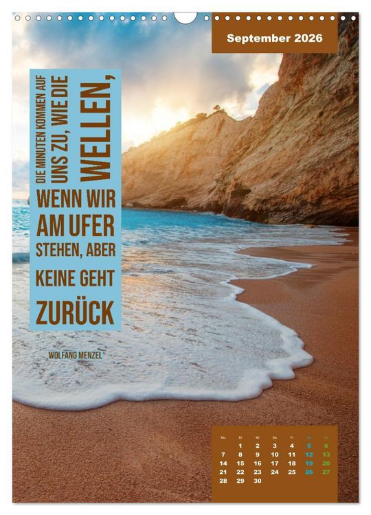 Produktbild: Verr&uuml;ckt nach MEER - Wellen - Strand - Zitate (Wandkalender 2026 DIN A3 hoch), CALVENDO Monatskalender