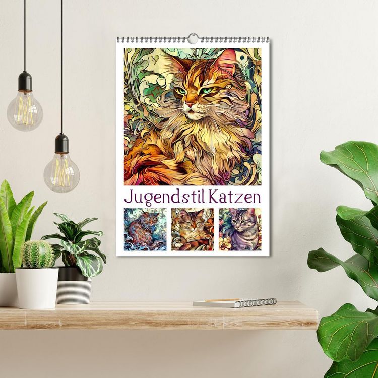 Produktbild: Jugendstil Katzen (Wandkalender 2026 DIN A3 hoch), CALVENDO Monatskalender
