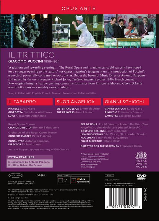 Produktbild: Giacomo Puccini - Il Trittico [3 DVDs]