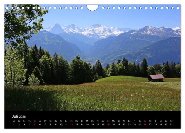Produktbild: Unterwegs in den Schweizer Bergen - swissmountainview.ch (Wandkalender 2026 DIN A4 quer), CALVENDO Monatskalender
