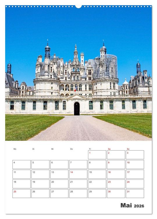 Produktbild: Schl&ouml;sser der Loire - Reiseplaner (Wandkalender 2026 DIN A2 hoch), CALVENDO Monatskalender