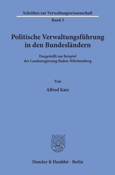 Produktbild: Politische Verwaltungsf&uuml;hrung in den Bundesl&auml;ndern.