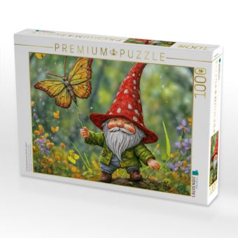 Produktbild: CALVENDO Puzzle Ein Wichtel l&auml;sst einen Drachen steigen | 1000 Teile Lege-Gr&ouml;&szlig;e 64x48cm Foto-Puzzle f&uuml;r gl&uuml;ckliche Stunden