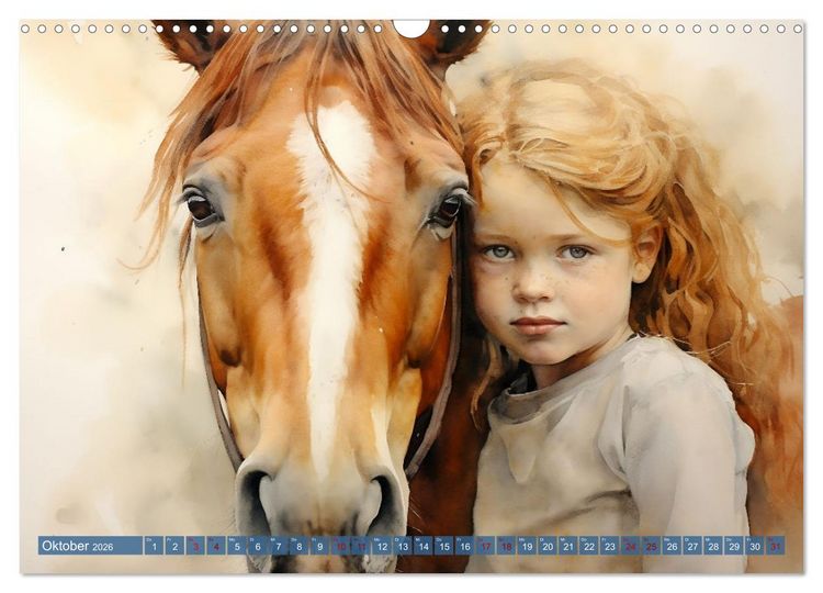 Produktbild: Kinder und Tiere (Wandkalender 2026 DIN A3 quer), CALVENDO Monatskalender