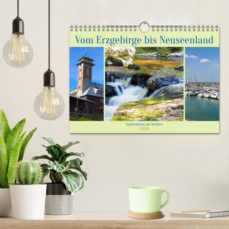 Produktbild: Vom Erzgebirge bis Neuseenland - Impressionen aus Sachsen (Wandkalender 2026 DIN A4 quer), CALVENDO Monatskalender