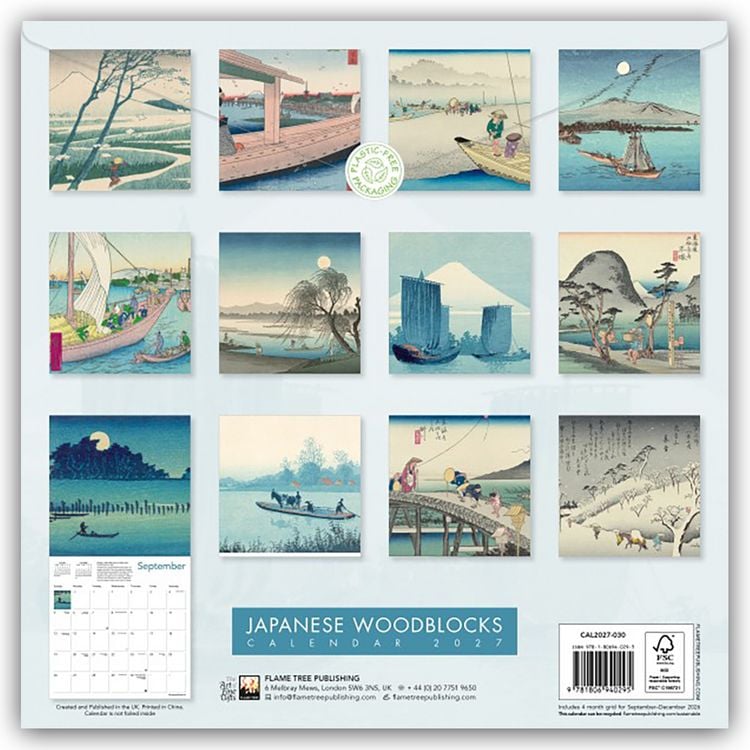 Produktbild: Japanese Woodblocks &ndash; Japanische Holzschnitte 2027 &ndash; Original Flame Tree Publishing-Kalender [Kalender]