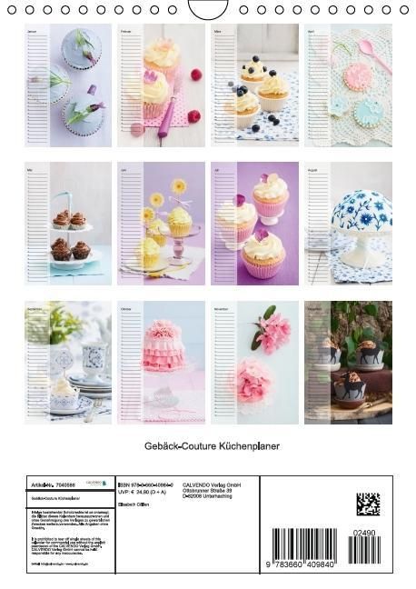 Produktbild: Geb&auml;ck-Couture K&uuml;chenplaner (Wandkalender immerw&auml;hrend DIN A4 hoch)