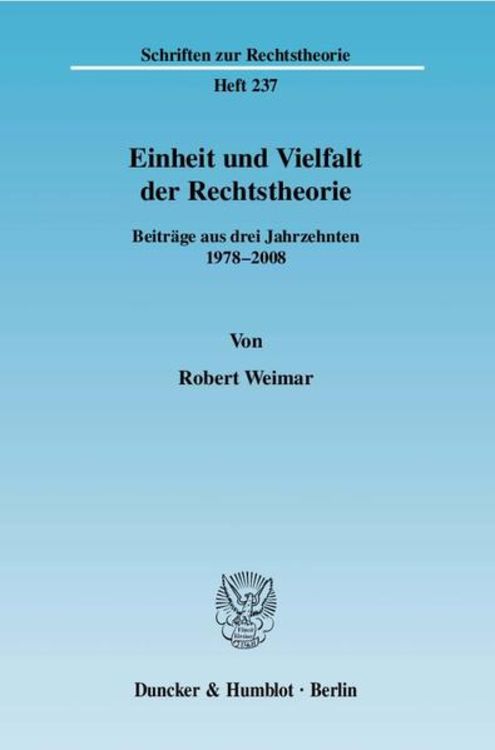 Produktbild: Einheit und Vielfalt der Rechtstheorie.