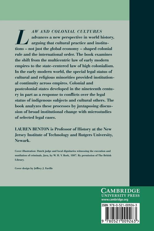 Produktbild: Law and Colonial Cultures