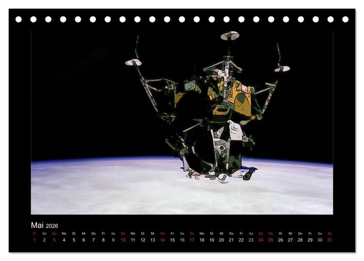 Produktbild: Landing On The Moon Like A Cartoon (Tischkalender 2026 DIN A5 quer), CALVENDO Monatskalender