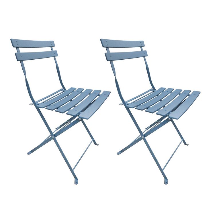 Produktbild: HTI-Living Gartenstuhl 2er-Set Basil Metall Blau Gartenstuhl 2er-Set Basil Metall Blau