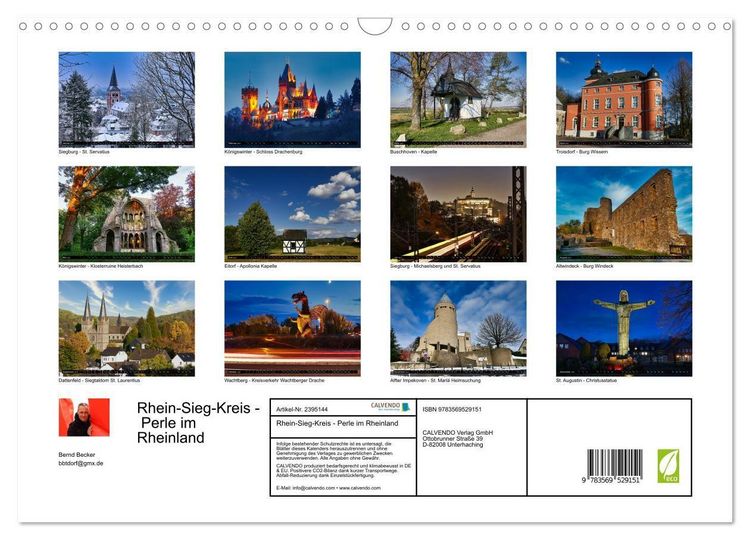 Produktbild: Rhein-Sieg-Kreis - Perle im Rheinland (Wandkalender 2027 DIN A3 quer), CALVENDO Monatskalender
