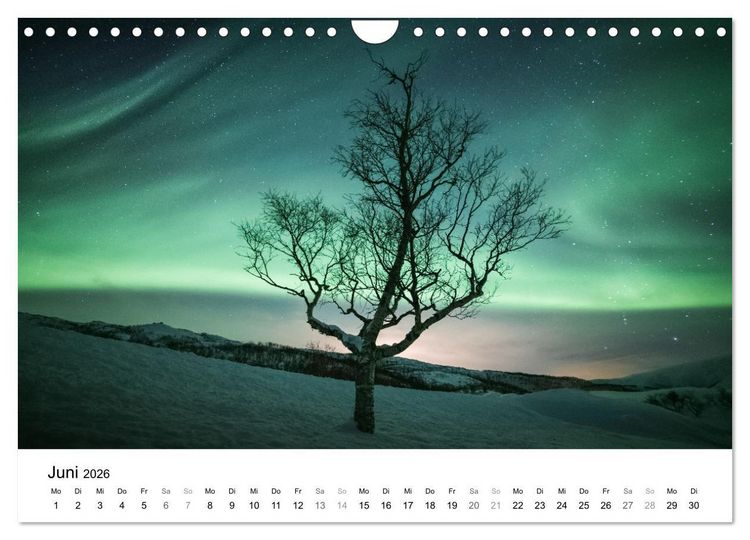 Produktbild: Nordlichter - Farbenspiel am arktischen Nachthimmel (Wandkalender 2026 DIN A4 quer), CALVENDO Monatskalender