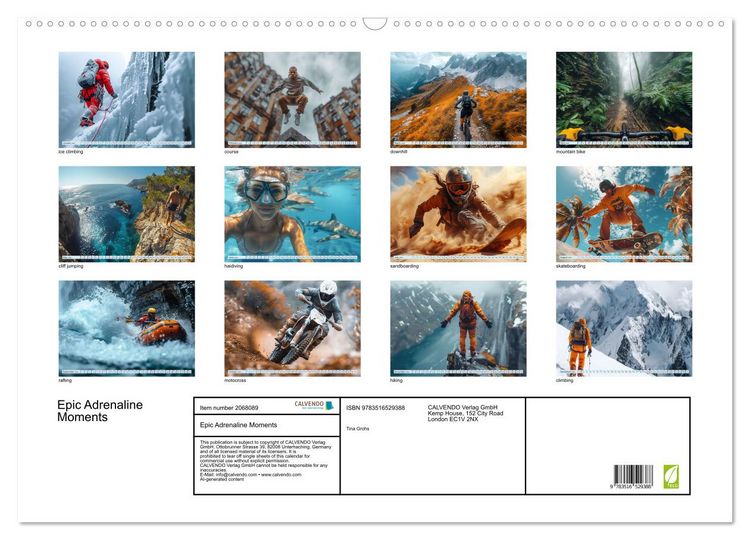 Produktbild: Epic Adrenaline Moments (Wall Calendar 2026 DIN A2 landscape), CALVENDO 12 Month Wall Calendar